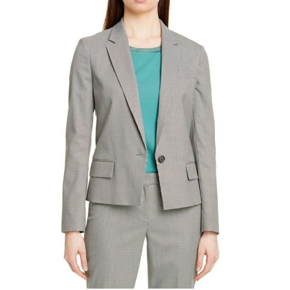 NEW BOSS Hugo Boss Jaseala Houndstooth Blazer Professional Officewear Large 14